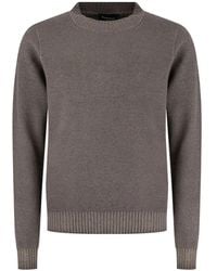 AROVESCIO - Crew-Neck Ribbed-Trim Sweater - Lyst