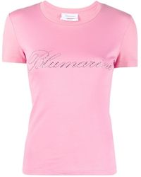 Blumarine - Logo-embellishment Cotton T-shirt - Lyst