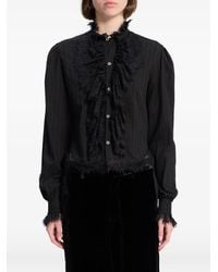 Ann Demeulemeester - Lace-Trimmed Ruffled Shirt - Lyst