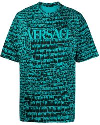 Versace - Coccodrillo-print Cotton T-shirt - Lyst