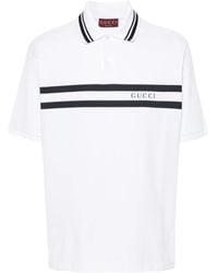 Gucci - Logo Cotton Polo Shirt - Lyst