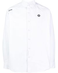 Aape By A Bathing Ape - Logo-Embroidered Cotton Shirt - Lyst