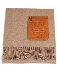 Loewe - Écharpe Frangée À Patch En Cuir - Lyst