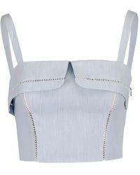 Hevron - Alba Ladder-Stitch Cropped Top - Lyst