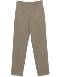 Loewe - Olive Green Silk-Cotton Gabardine Tailored Trousers - Lyst