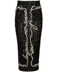 Balmain - Jupe Mi-Longue À Sequins - Lyst
