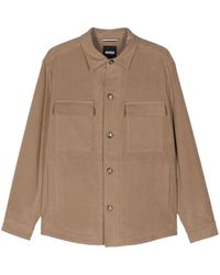 BOSS - Flannel Shirt Jacket - Lyst