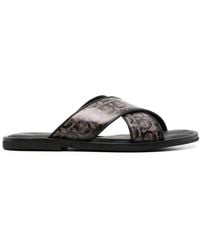 Ferragamo - Gancini Crossover Strap Sandals - Lyst