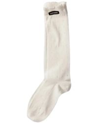 Miu Miu - Openwork Logo-Patch Socks - Lyst