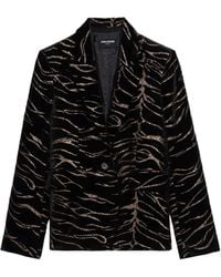 Zadig & Voltaire - Vavy Tiger-Stripe Velvet Blazer - Lyst