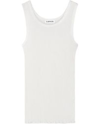 Lanvin - Pleated Jersey Tank Top - Lyst