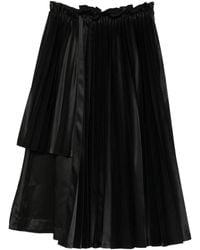 Noir Kei Ninomiya - Pleated Asymmetric Midi Skirt - Lyst