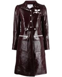 Courreges - Logo-Appliqué Vinyl Trench Coat - Lyst