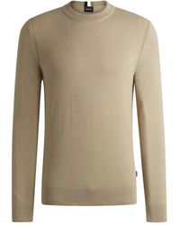 BOSS - Textured Cotton Sweater - Lyst