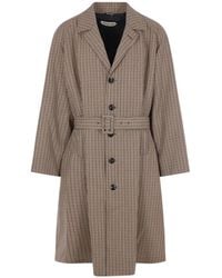 NAMACHEKO - Single-Breasted Wool Checked Coat - Lyst