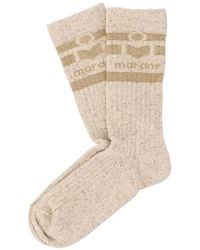 Isabel Marant - Logo-Intarsia Ribbed-Knit Socks - Lyst