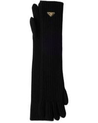 Prada - Wool Knit Gloves - Lyst