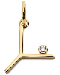 Monica Vinader - Initial Y Solitaire-Diamond Pendant - Lyst