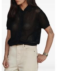 The Great - Crochet Short-Sleeve Shirt - Lyst