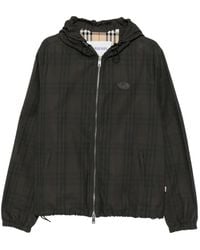 Burberry - Check Cotton Newport Hooded Jacket - Lyst