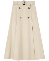 Burberry - Gabardine Trench Midi Skirt - Lyst