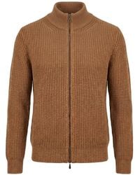 Drumohr - Ribbed-Knit Zip-Up Cardigan - Lyst
