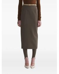 Mugler - Taupe Pencil Skirt - Lyst