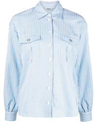 Liu Jo - Stripe-print Lace-panel Shirt - Lyst