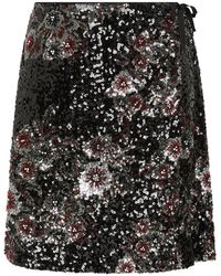 Maliparmi - Sparkling Flowers Wrap Mini Skirt - Lyst