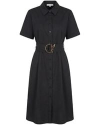Patrizia Pepe - Belted Short-Sleeve Maxi Shirt Dress - Lyst