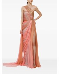 IRIS SERBAN - Alicia Pleated One-Shoulder Maxi Dress - Lyst