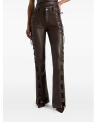 Manière De Voir - Ambre Leather Lace Up Flared Trousers - Lyst