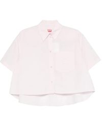 KENZO - Chemise En Coton À Patch Logo - Lyst