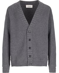 Laneus - Ribbed Knitted Cardigan - Lyst