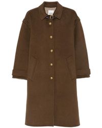 Sandro - Button-Up Wool Coat - Lyst