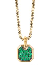 David Yurman 18kt Yellow Gold Emerald Roman Amulet - Metallic