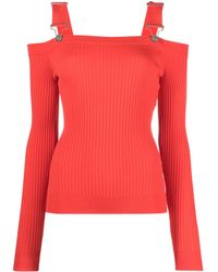 Moschino Jeans - Off-shoulder Ribbed Top - Lyst