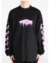 Balenciaga - Logo-Print Long-Sleeve T-Shirt - Lyst