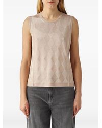 Gran Sasso - Argyle-Patterned Metallic Top - Lyst