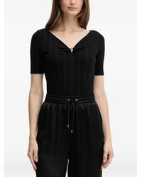 MARCIANO BY GUESS - V-Neck Ribbed T-Shirt - Lyst