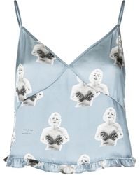 Fleur du Mal - Marilyn Ruffled Camisole Top - Lyst