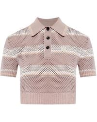 Amiri - Ma Stripe Crochet Polo - Lyst