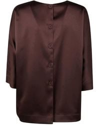 DR. HOPE - Satin Three-Quarter Sleeve Shirt - Lyst