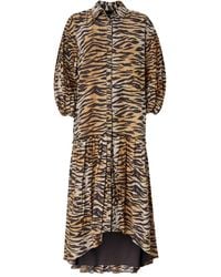 Pinko - Tiger-Print Midi Dress - Lyst