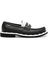 Moschino - Two-tone Leather Penny Loafers - Lyst