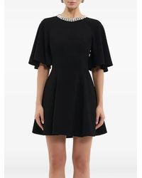 Rebecca Vallance - Noemie Crystal-Embellished Flutter-Sleeve Mini Dress - Lyst