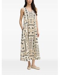 Joseph Ribkoff - Geometric-Print V-Neck Midi Dress - Lyst