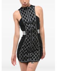 Balmain - Rhinestone-Embellished Zip-Front Mini Dress - Lyst