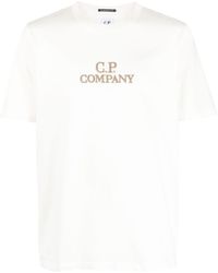 C.P. Company - Camiseta con logo bordado y cuello redondo - Lyst