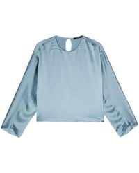 Seventy - Drop-Shoulder Satin-Finish Blouse - Lyst